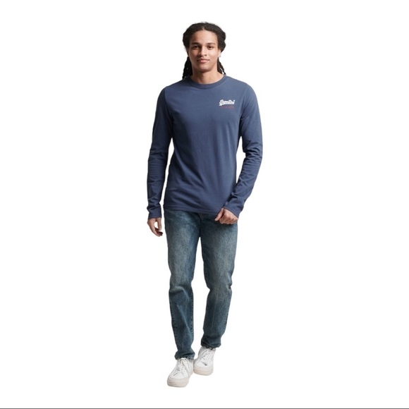 𝅺superdry Vintage Logo American Classic Top Dark Blue - Picture 2 of 12